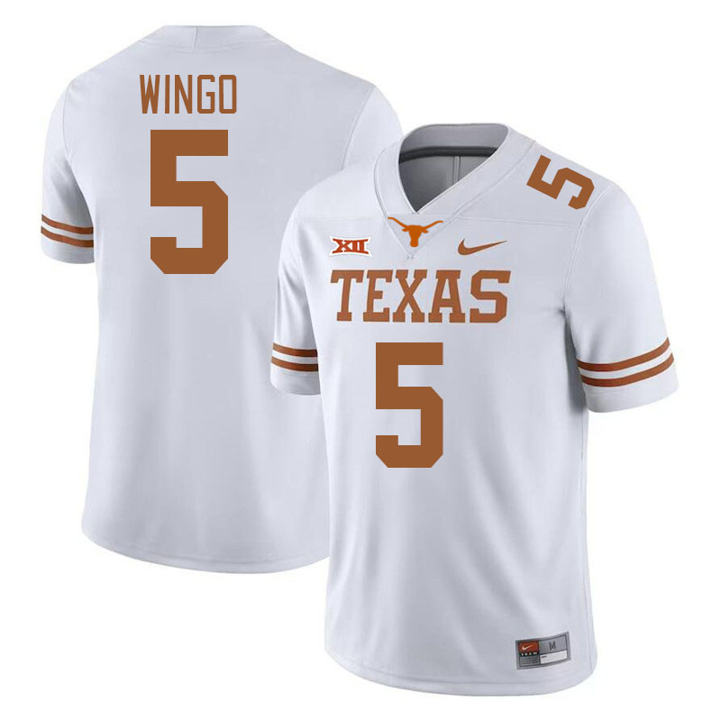 Men #5 Ryan Wingo Texas Longhorns College Football Jerseys Stitched-White